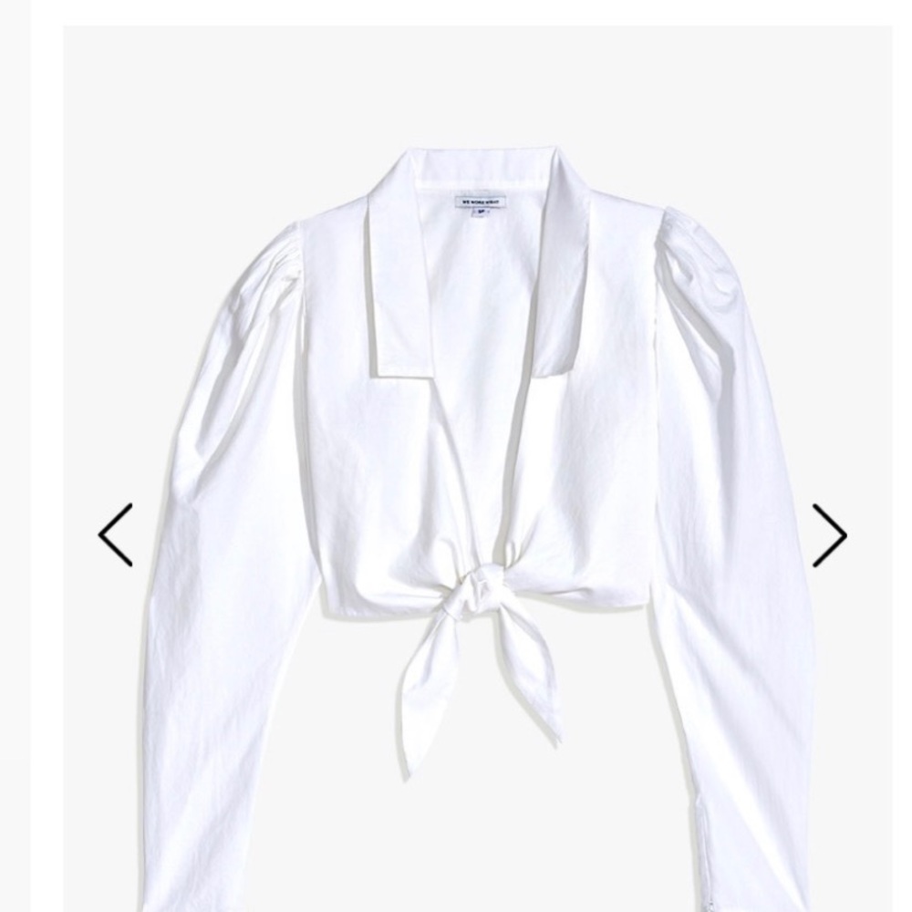 WE WORE WHAT BISOU TOP WHITE NWT